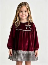 Load image into Gallery viewer, PRE ORDER Rapife Girls Velvet  Check Dress