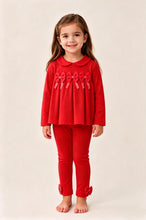 Load image into Gallery viewer, Visara Girls Red Bow Legging Set