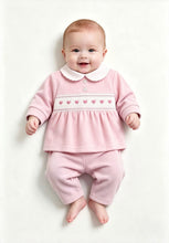 Load image into Gallery viewer, Kleo Kids Pink Velour Heart Two Piece Set