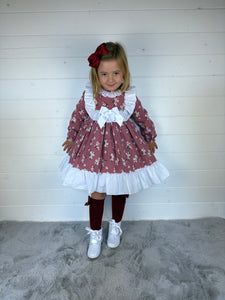 Ceyber Girls Burgundy Blossom Dress