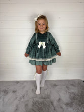 Load image into Gallery viewer, Ceyber Green Check Velvet Dress