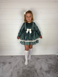 Ceyber Green Check Velvet Dress