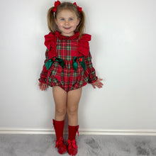 Load image into Gallery viewer, Ceyber Red Tartan Romper