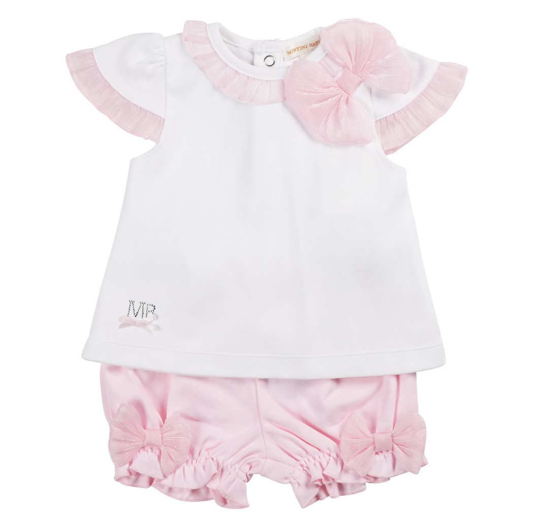 Mintini Baby Girls Pink Short Set