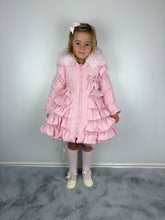 Load image into Gallery viewer, Wee Me Pink Ruffle Bow Front Coat