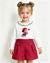 Load image into Gallery viewer, Mayoral Girls Red Twill Puppy Short Set