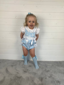 Ceyber Baby Girls Blue Bunny Romper