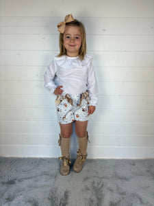 Ceyber Girls Tan Woodland Short Set