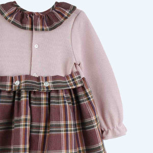 Baby Ferr Older Girls Plum Check Dress