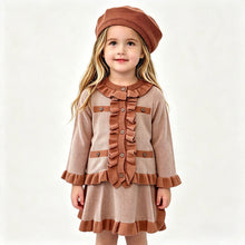 Load image into Gallery viewer, Beau Kid Girls Beige Three Piece Knit Skirt Set