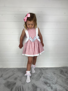 Ceyber Girls Pink Cherry Double Bow Dress