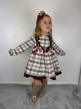 Load image into Gallery viewer, Ceyber Burgundy &amp; Tan Dress