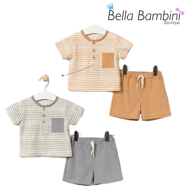 Baby Boys Stripe Block Pocket Short Set