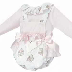 Wee Me Baby Girls Carousel Print Romper