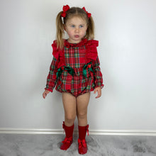 Load image into Gallery viewer, Ceyber Red Tartan Romper