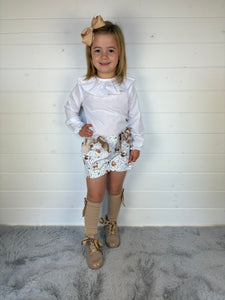 Ceyber Girls Tan Woodland Short Set