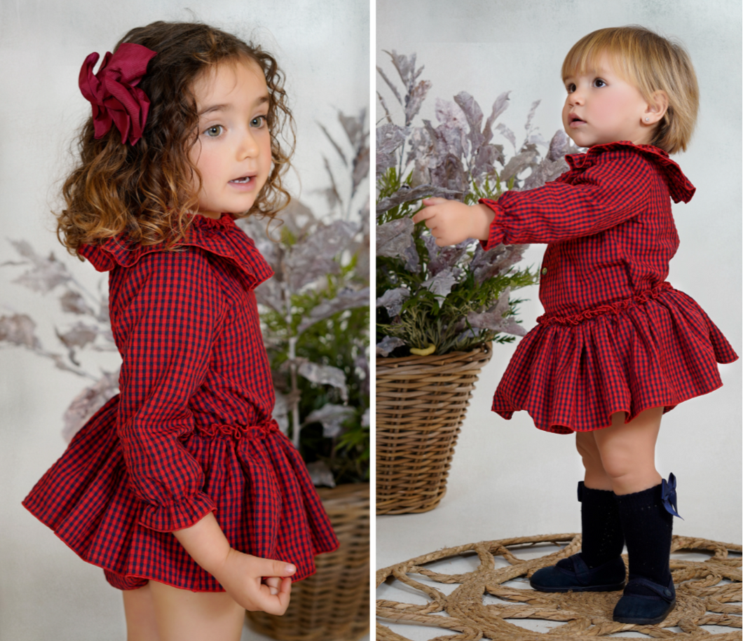 Dbb PETITBB Collection Baby Girls Red Check Jam Set PRE ORDER