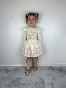 Giorgio Bambini Beige Carousel Skirt Set