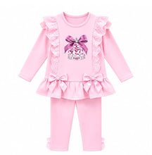 Load image into Gallery viewer, Giorgio Bambini Older Girls Pink Frill Carousel Legging Set
