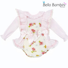 Load image into Gallery viewer, Wee Me Baby Girls Pink and Cream Floral Romper Set