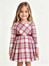 Load image into Gallery viewer, Mayoral Older Girls Raspberry Plaid Dress