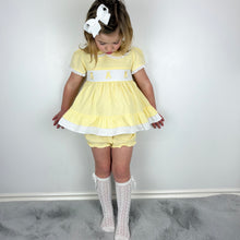Load image into Gallery viewer, Mabini Girls Lemon Bunny Smock Jam Set