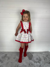 Load image into Gallery viewer, Ceyber Girls Red Fruit Double Bow Dress