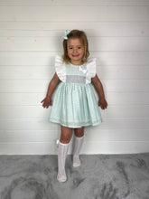 Load image into Gallery viewer, Ceyber Girls Mint Star Frill Shoulder Dress