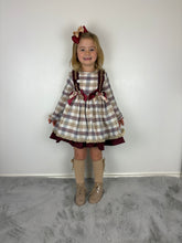 Load image into Gallery viewer, Ceyber Burgundy &amp; Tan Dress