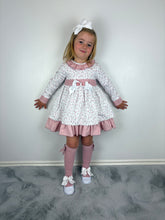 Load image into Gallery viewer, Ceyber Dusky Pink and White Dress