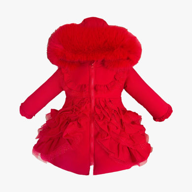 Wee Me Red Ruffle Coat