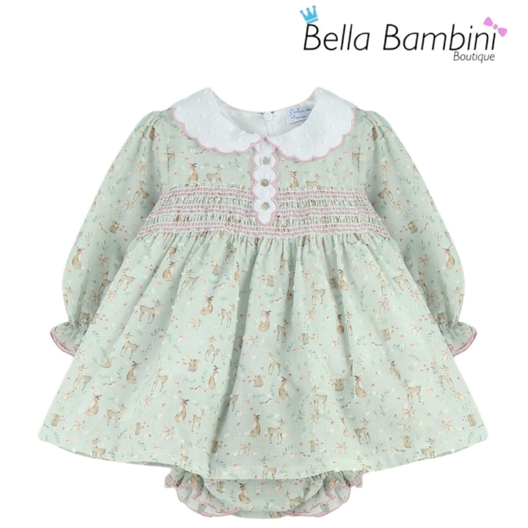 Dulce De Fresa Baby Girls Reindeer Print Dress