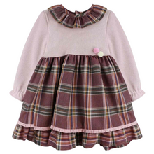 Load image into Gallery viewer, Baby Ferr Older Girls Plum Check Dress