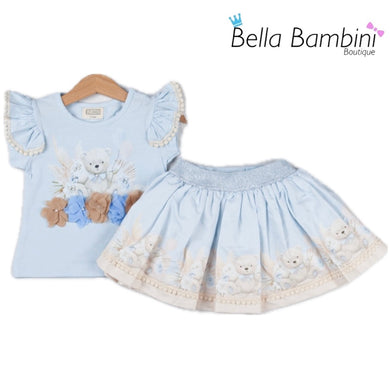 Neon Kids Blue Teddy Bear Skirt Set