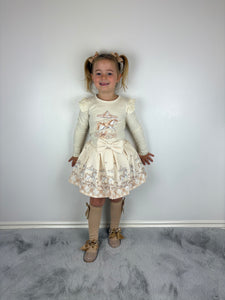 Giorgio Bambini Beige Carousel Skirt Set