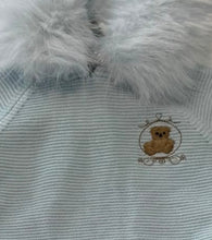 Load image into Gallery viewer, Beau Kid Baby Boys Knit Teddy Fur Hooded Set