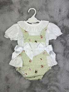 Ceyber Baby Girls Mint Animal Romper