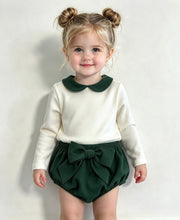 Load image into Gallery viewer, Calamaro Baby Girls Emerald Velvet Jam Set