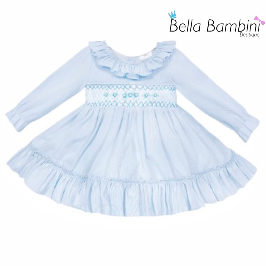 Wee Me Baby Girls Blue Smock Dress