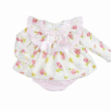 Load image into Gallery viewer, Wee Me Baby Girls Pink and Cream Frill Jam Set