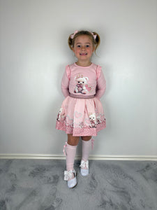 Giorgio Bambini Pink Teddy Skirt Set