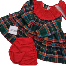 Load image into Gallery viewer, Ceyber Baby Girls Green Tartan Dress