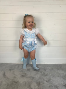 Ceyber Baby Girls Blue Bunny Romper