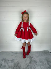 Load image into Gallery viewer, Ceyber Red Double Bow Dress