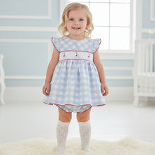 Load image into Gallery viewer, Dulce De Fresa Baby Girls Blue Boat Dress &amp; Bloomers