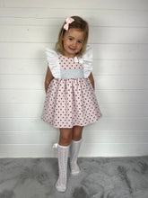 Load image into Gallery viewer, Ceyber Girls Pink Polka Frill Shoulder Dress