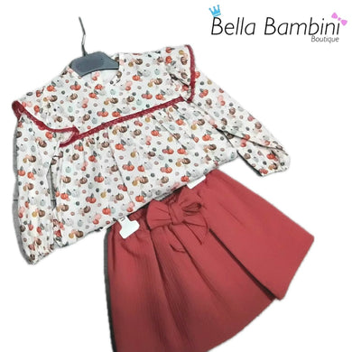 Baby Ferr Baby Girls Pumpkin Print Skirt Set