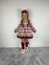 Load image into Gallery viewer, Ceyber Girls Double Bow Burgundy and Pink Dress