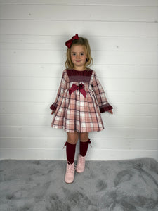 Ceyber Smock Burgundy Dress