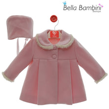 Load image into Gallery viewer, Del Sur Girls Woollen Dusky Pink Coat Set